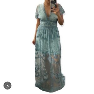Altard state baby blue lace maxi dress